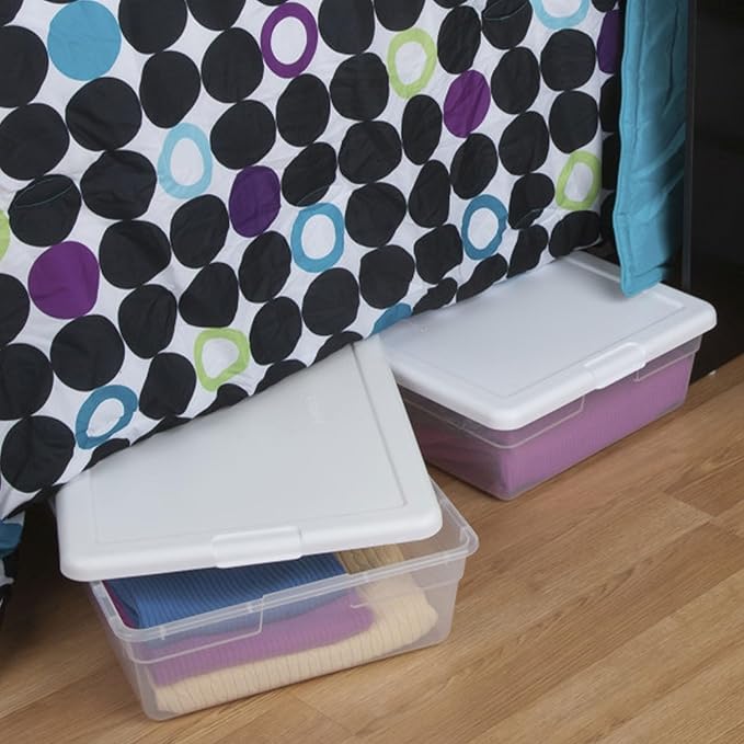 Sterilite Storage Box, Stackable Plastic Container Home Organizer, 28 Qt(10 Pack)
