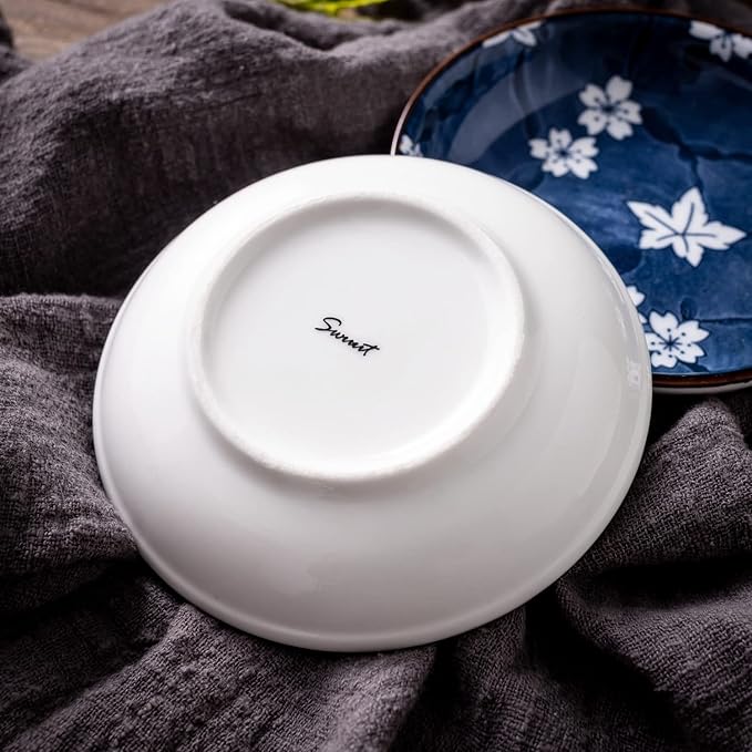 Japanese Style Ceramic Dipping Bowls,4'' Side Dishes Soy Sauce Dish for Sushi Dip,Snack,3 Oz Small Blue and White Pinch Bowl for Kitchen Prep - Set of 6 (4 inch)