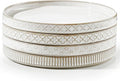 getstar 8” Ceramic Dinner Plates, Set of 4, Microwave & Dishwasher Safe, Salad Pasta Deep Plates with Embossments Set of 4