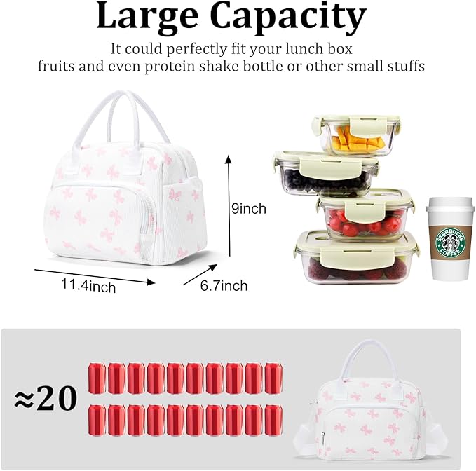 MEXS Insulated Lunch Bag for Women Men Large Reusable Lunch Box Adult Leakproof Portable Cooler Tote Bags for Work Picnic
