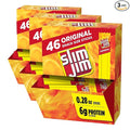Slim Jim Smoked Meat Sticks, Original Flavor, 6g Protein Per Serving, Snack Size, 0.28 oz. 46 Count (Pack of 3)
