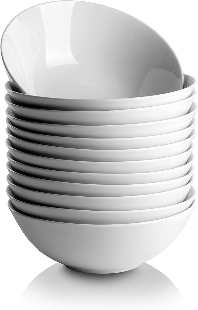 10 Strawberry Street 7" Catering Coupe Cereal Bowl, Set of 12,White