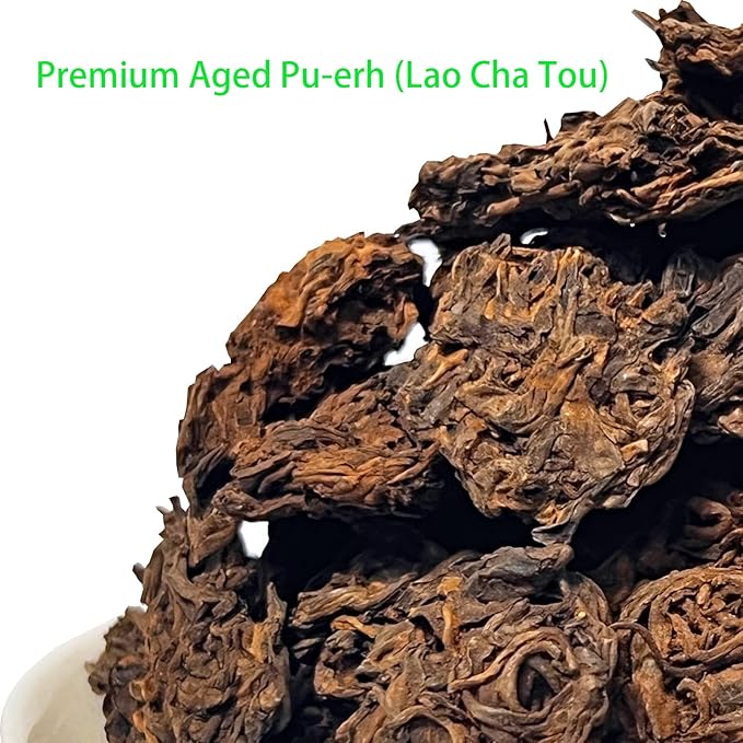 Premium Pu-erh Tea，pu erh leaf，pu-er ripe-Lao Cha Tou 5.29oz/150g-陈年普洱 老茶头 (Aged Tea Nuggets 2009)