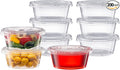 Pantry Value 3.25 oz Jello Shot Cups with Lids [200 Count] Clear Disposable Plastic Portion Containers, Condiment Cups for Sauces, Dressings & Samples - Durable, Stackable, Leak-Resistant