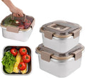Thickened 304 Stainless Steel Food Storage Containers - Multi-Size, Portable Sealed Lid, Leakproof & Stackable, Microwave/Freezer Safe for Kitchen/Outdoor Use (2200+3800ML)