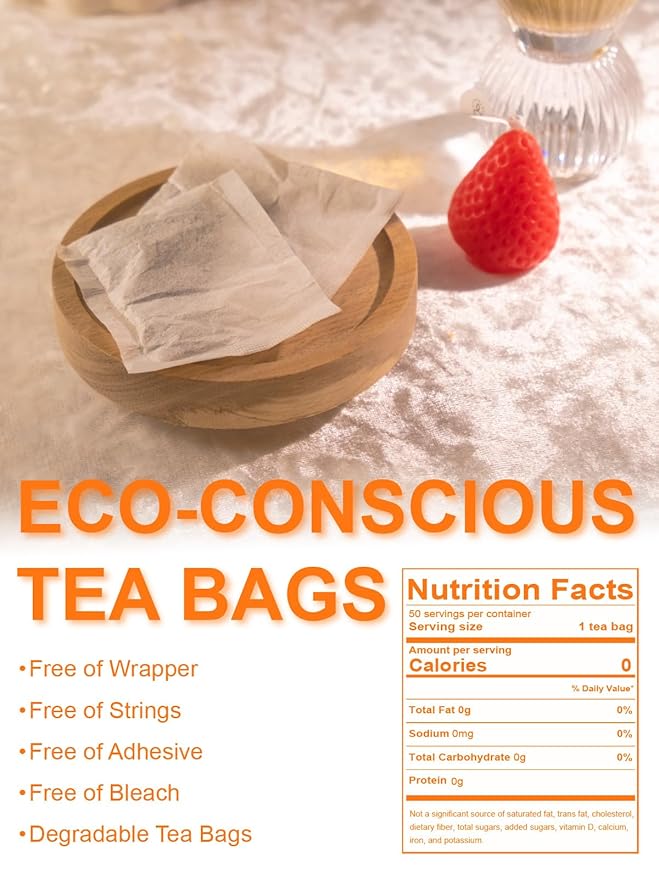 TeeLux Barley Tea Bags, Pure Roasted Barley Tea, Caffeine Free, Sugar Free, Nutty Flavor, 2g x 50 Bags