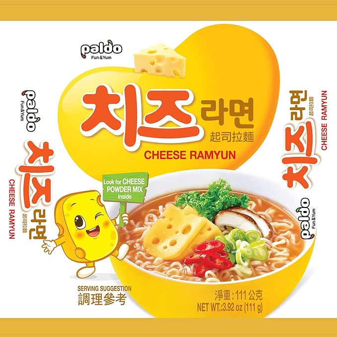 Paldo Korean Ramen Family Pack (Cheese) 3.92oz (Pack of 4)