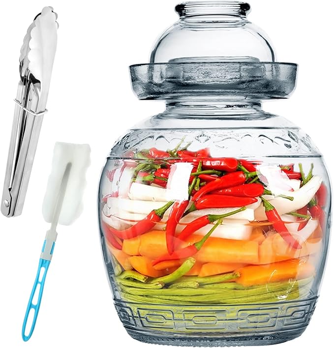 1.5L/2.5L/4.5L Glass Fermenting Jar, Large Capacity Sealed Pickle Jar, (C 4.5L/158oz)