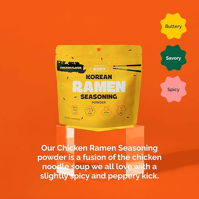 HOXY Journey of Korea "Korean Ramen Seasoning" | Gluten Free, Vegan, No-MSG | Premium Finest Ramen Seasoning Powder | 5.3oz (Chicken)