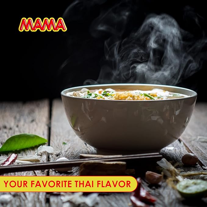 MAMA Noodles Vermicelli Clear Soup Instant Rice Noodles w/Delicious Thai Flavors, Hot & Spicy Noodles, No Trans Fat w/Fewer Calories Than Deep Fried Noodles 30 Pack