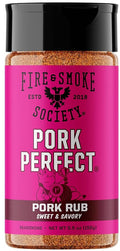 Fire & Smoke Society Pork Perfect Pork Rub | BBQ Seasoning for Smoking and Grilling Meat | Ribs, Dry BBQ Rubs and Spices | Paprika, Mustard, Cayenne Pepper & Salt | M 5.5 oz
