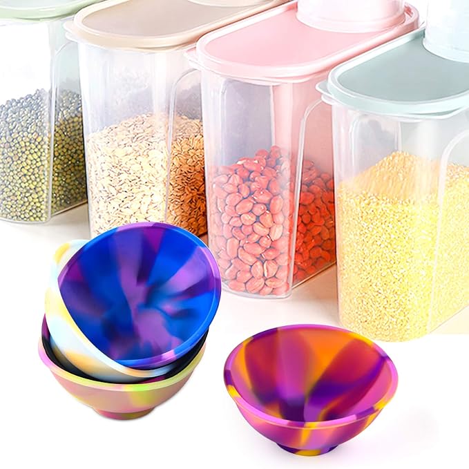 Coopay 8 Pieces Mini Silicone Pinch Bowls Colorful Heat Resistant Snack Prep and Serve Bowls, Unbreakable, Flexible, 1.75 Oz (Mixed Colors)