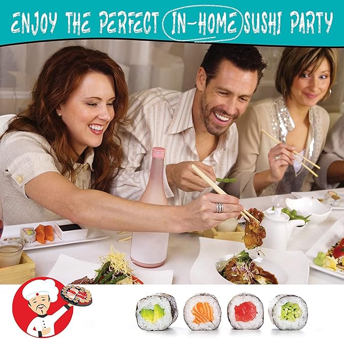 SmileTools Sushi Making Kit, 22-in-1 Sushi Roller Kit with Bamboo Sushi Rolling Mat, Sushi Bazooka, Avocado Knife, Sushi Knife, Chopsticks, Sauce Dishes, Rice Spreader & More DIY Sushi Party Gift