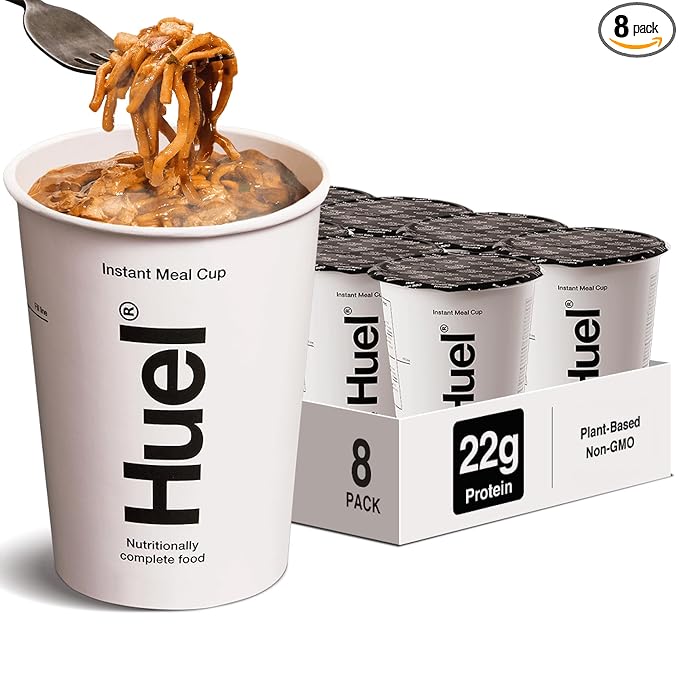 Huel Hot and Savory Cups | Korean BBQ | 25g Protein Plant Based Instant Meal | 27 Vitamins and Minerals | 100% Nutritionally Complete | 8 Cups