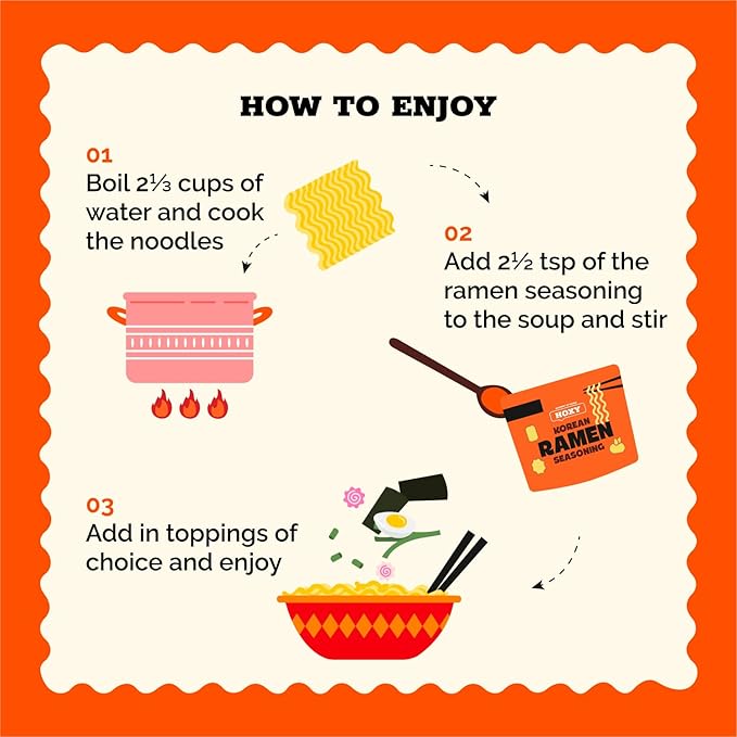 HOXY Journey of Korea "Korean Ramen Seasoning" | Gluten Free, Vegan | Finest Ramen Seasoning Powder | 5.3oz (BEEF, Pack of 3)