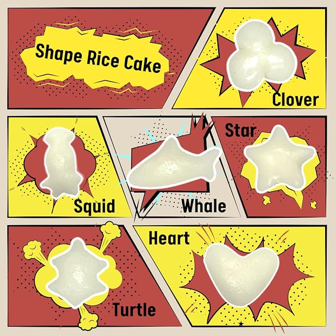 Korean Rice Cake, Tteokbokki, Fun-Shaped & Chewy, 1 Pack (2 Individual Package) Vegan, Non-GMO, Gluten-Free, Easy to Cook, 14.10oz per Pack (2 Pack) (14.1 OZ)