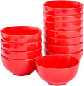 Brew To A Tea BTaT- Soup Bowls Set, 16 Ounces, Set of 12, Red, Porcelain Dishes for Soup, Rice, Salad, Noodle, Microwave, Oven, Freezer & Dishwasher Safe, Deep Cereal Bowls for Kitchen