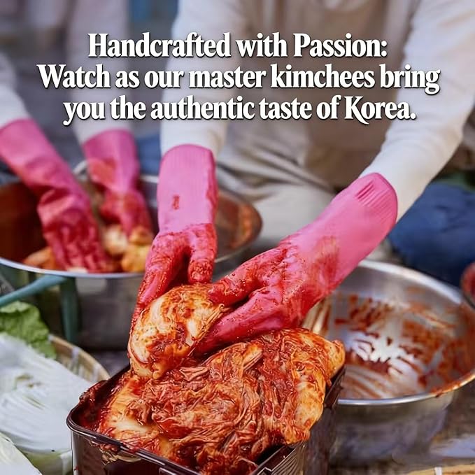 Premium Spicy Kimchi – Traditional Korean Fermented Napa Cabbage, Gluten Free/KETO/Vegan, 0g Fat & 0g Sugar, Long Shelf Life, Perfect for Ramen & Stir-Fries, 14.7 oz (418g) per Bag