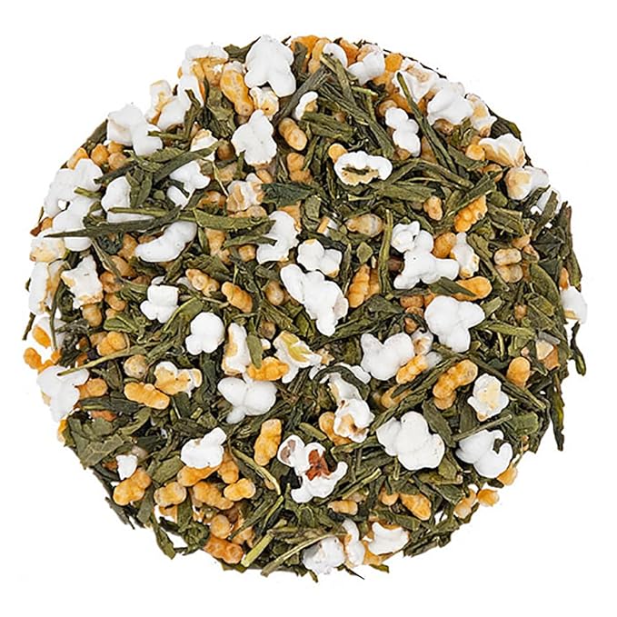 English Tea Store Loose Leaf, Genmaicha Japanese Green Tea Pouches - 4oz, 4 Ounce