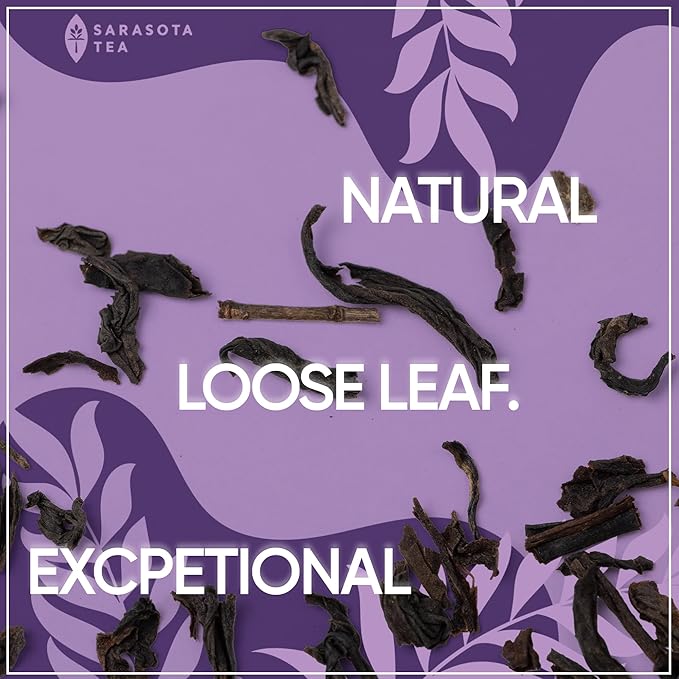Organic Earl Grey Loose Leaf Tea by Sarasota Tea | Premium Black Tea with Natural Bergamot | Strong & Aromatic | 4.4 oz Bulk Bag | Hot or Iced | Non-GMO