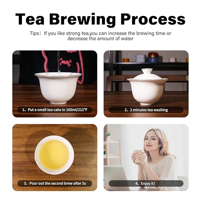 YUANSHENG Organic Raw Puerh Tea, Aged Fermented Organic Pu-erh tea, Natural Yunnan Ancient Tree Pu erh Tea whit Sweet and Smooth Flavor, No Fishy, 5.29 Oz