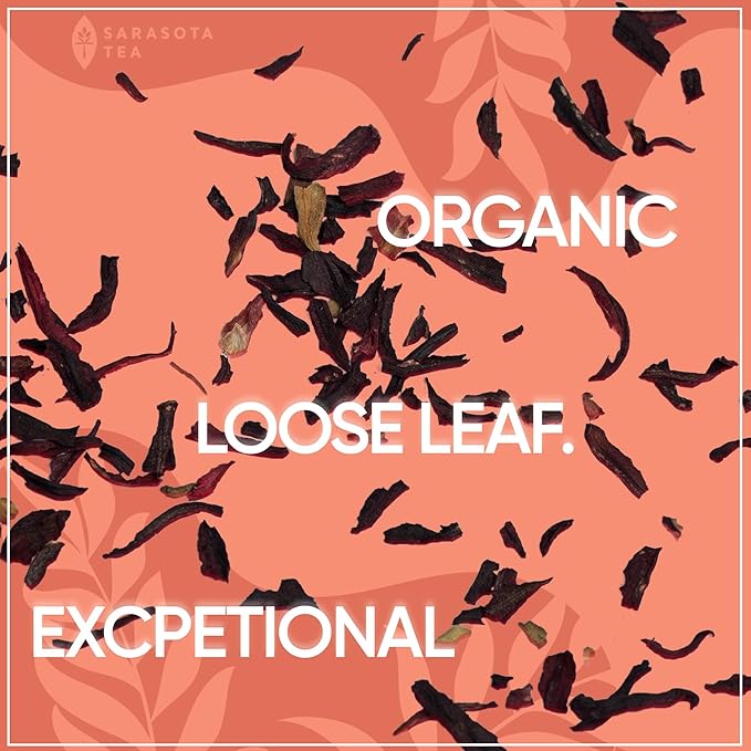 Organic Hibiscus 1lb Loose Leaf Tea | Naturally Tart & Refreshing Herbal Tea | Caffeine-Free | Dried Hibiscus Flowers for Hot or Iced | Non-GMO | Detox & Hydration Support