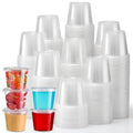 VITEVER [120 Sets - 5.5 oz] Portion Cups With Lids, Small Plastic Containers, Airtight and Stackable Souffle Cups for Jello Shots, Sauce, Condiments, Lunch, Party, Trips