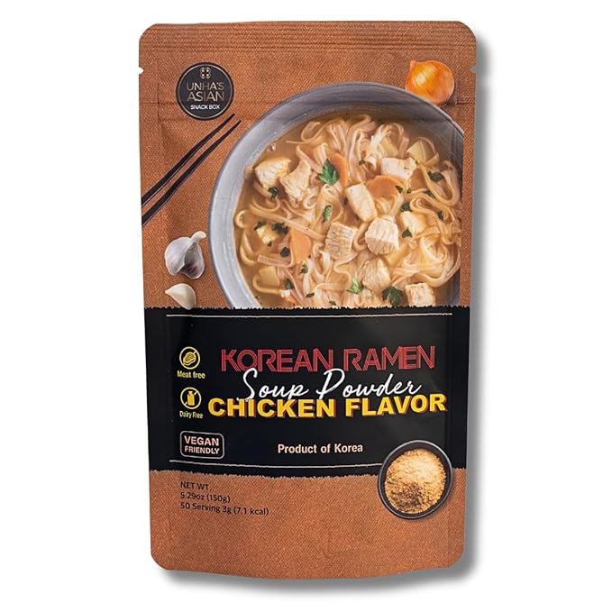 Korean Chicken Ramen Soup Powder - Instant Ramen Soup Seasoning Chicken Flavor, Umami Flavor, 5.29oz pack, product of Korea