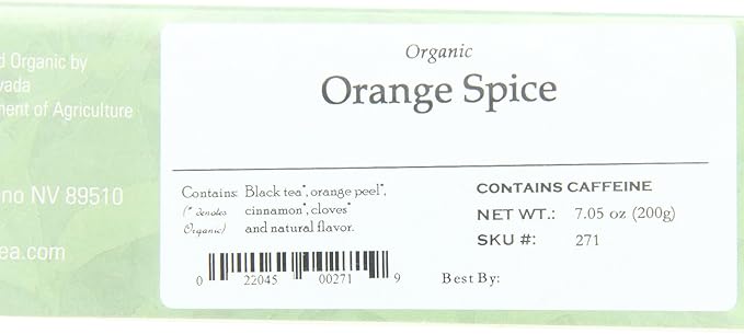 Davidson's Organics, Orange Spice, 100-count Unwrapped Tea Bags