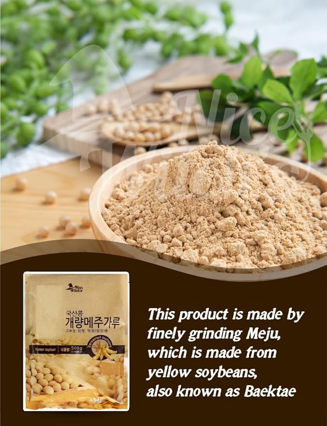 Nice Witch's Meju Powder (Fermented Soybean Powder) – Korean Soybean Fermentation Starter for Doenjang & Gochujang, 500g/ 1.1LB 개량 메주 가루, 고추장