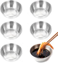 6 Pack Small Stainless Steel Bowl Mini Stainless Steel Bowls Sauce Dishes Metal Dipping Bowls for Side Dishes, Appetizer, Dips, Sushi, Snacks, Dishwasher Safe, Silver