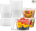 ELEGANT DISPOSABLES 16 OZ - 24 Sets Plastic Deli Food Storage Containers with Airtight Flexible Lids Microwavable, Leak Free, Washable, Freezer Safe.