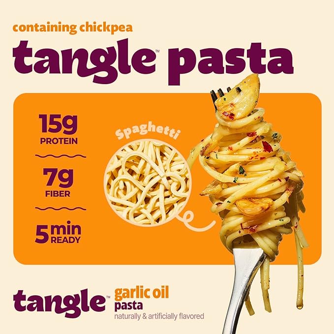 Samyang Tangle Garlic Oil Spaghetti Aromatic Roasted Garlic and Olive Oil Flavor Spicy Kick Air Dried Noodle Quick Microwave Meal 3.70 oz (Pack of 6)