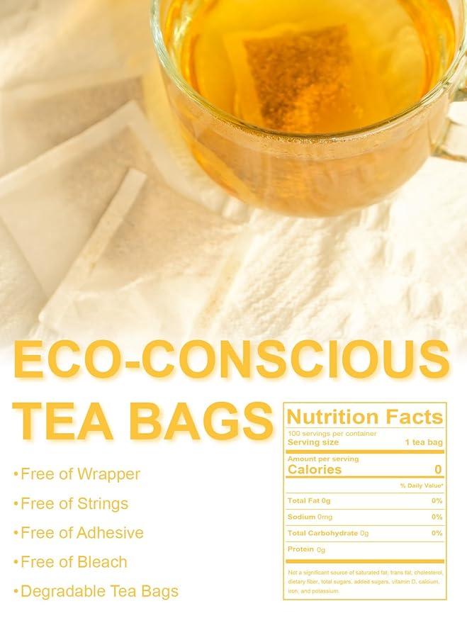 TeeLux Burdock Root Tea Bags, Pure Natural Burdock Root, Caffeine Free, Premium Herbal Tea, 100 Tea Bags
