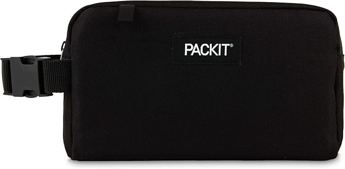 PackIt Freezable Small Insulated Snack Box, Black, with EcoFreeze Technology (Built-in Ice Pack), Mini Cooler or Small Lunch Bag, For Fresh Snacks On the Go, for Work, Gym, or Travel