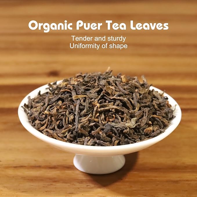 LAPALIDE Puerh Tea Loose Leaf, USDA Organic Pu erh Tea, 5.29Oz & 1.76Oz Yunnan Puerh Tea loose leaf Mellow and Rich, Pu'er Ancient Tree Tea Leaves Using Dry Storage