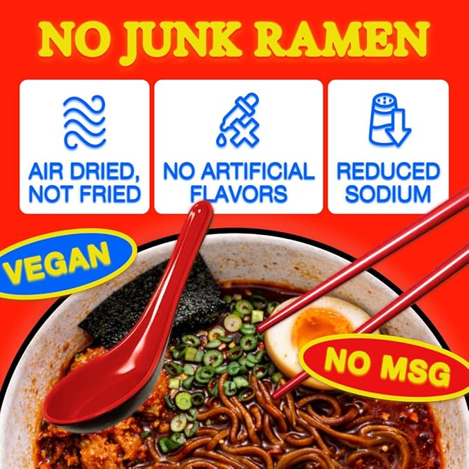 Lucky High Protein, Gluten Free Ramen Noodles, Extra Spicy Korean Flavor | 21g Protein | No MSG, Air Dried, Vegan, Reduced Sodium, Healthy, Vegetarian | Rice Ramen + Soup | Instant, Ready in 8 Minutes | 6-Pack