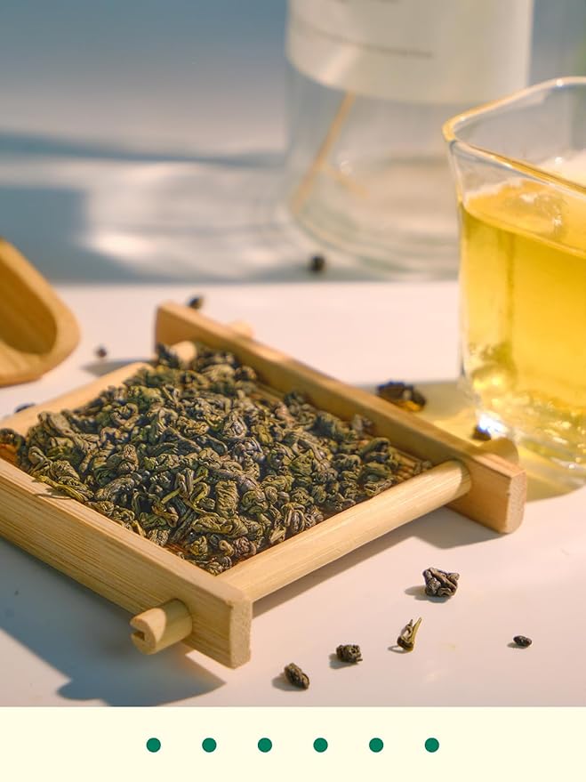 GLDNT Organic Gunpowder Green Tea, Premium Organic Loose Leaf Green Tea, Robust & Smooth Taste, 16oz