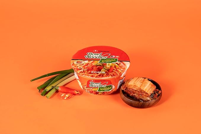 Nongshim Ramen Noodles, Gourmet Instant Ramen bowl, Premium Microwavable Noodle Soup, Kimchi, 3.03 Ounce (Pack of 1)