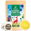 WT WEETEE Blueberry Green Tea Bags (100 Count) - Premium Smooth Green Tea with Rich Berry Aroma - Zero Sugar & Zero Calories - Perfect for Hot & Iced Tea