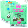 GEEM Seaweed Snacks – Korean Seaweed Chips with Rice Crisps & Sesame | Crunchy, Oil-Free Snack | Vegan, Non-GMO | Great for Kids & Adults | Variety 4-Pack