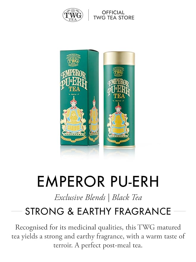 TWG Tea | Emperor Pu-Erh Tea | Black Tea | Strong & Earthy | Haute Couture Tin, 100g | Gift Set