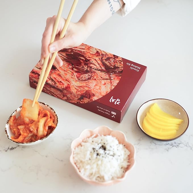 Kimchi Making Kit By OurHands - Fermentation Kit to Make Your Own Vegan Kimchi With Seaweed, Korean Pepper Flakes and Recipes
