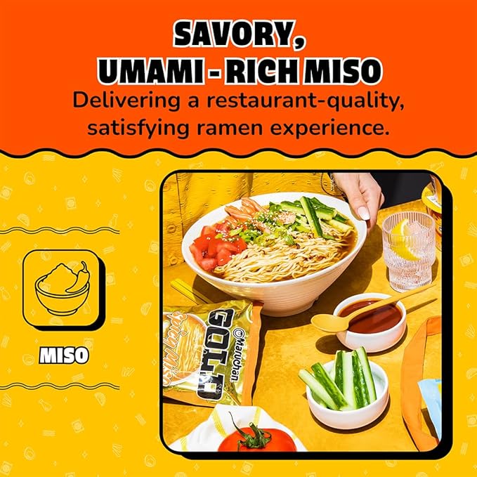 Maruchan Gold Ramen Noodle Soup, Spicy Miso Flavor – Restaurant Quality Japanese-Style Instant Noodles, Quick & Easy Meal – 4.21 Oz. (5 Pack)