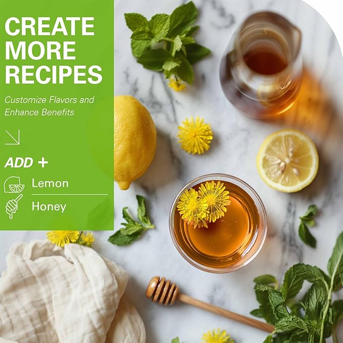 WT WEETEE Organic Green Tea Dandelion, Made of Organic Roasted Dandelion Root and Green Tea, 50 Tea Bags, Rich in Antioxidants & Liver Support