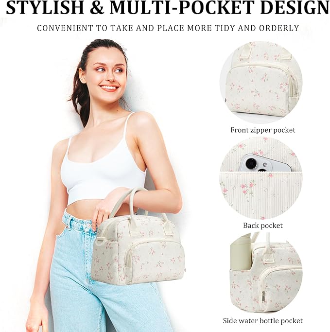 MEXS Insulated Lunch Bag for Women Men Large Reusable Lunch Box Adult Leakproof Portable Cooler Tote Bags for Work Picnic