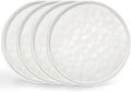 LIANYU Ceramic Plates Set for 4, 10.2In Porcelain Dinner Salad Appetizer Plates for Kitchen, Modern Round Stoneware Dining Dish Set, Scratch Resistant, Microwave, Oven and Dishwasher Safe, Polar White