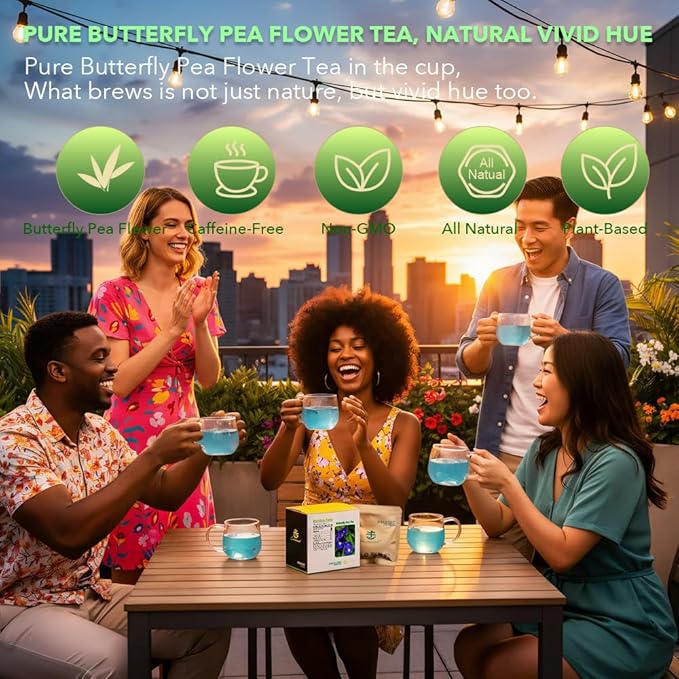 Soilmount Butterfly Pea Tea (Hu Die Lan/蝴蝶蓝)| Natural Herbal Drink | 18 Bags per Box, Refreshing & Beautiful, Perfect for Daily Enjoyment