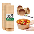 TOPtoper 80 Pcs 30 Oz【WITHOUT LIDS】 Large Paper Bowls Disposable Soup Bowls Bulk Plastic Free Party Supplies for Hot/Cold Food, Soup (30 OZ)