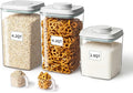 Ankou Food Storage Container Sets, 2.8 Qt + 4.2 Qt *2 Airtight Canisters with Lids and 130ml Scoop, BPA-Free Plastic Pantry Containers for Flour, Sugar, Rice